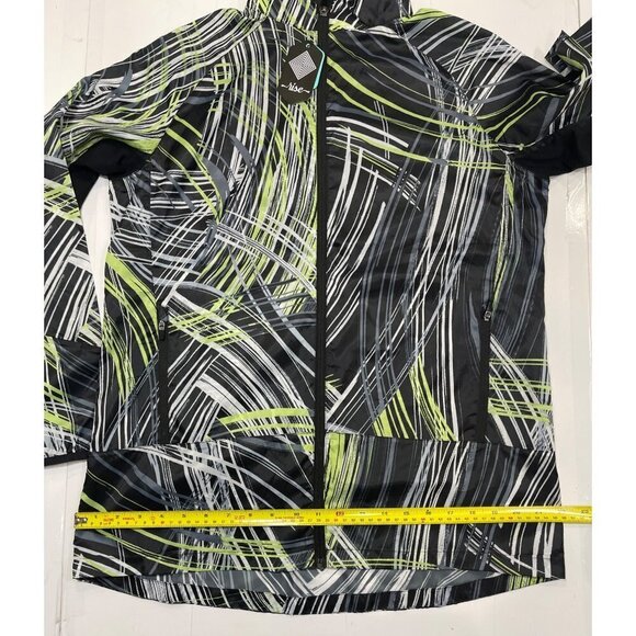 NWT Rise by LuLaRoe Determined Athletic Zip Jacket Small Black Green Hi-Low Vent - Picture 16 of 16